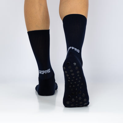 Meias com antiderrapante (grip), na cor azul, para desporto como o futebol ou futsal..