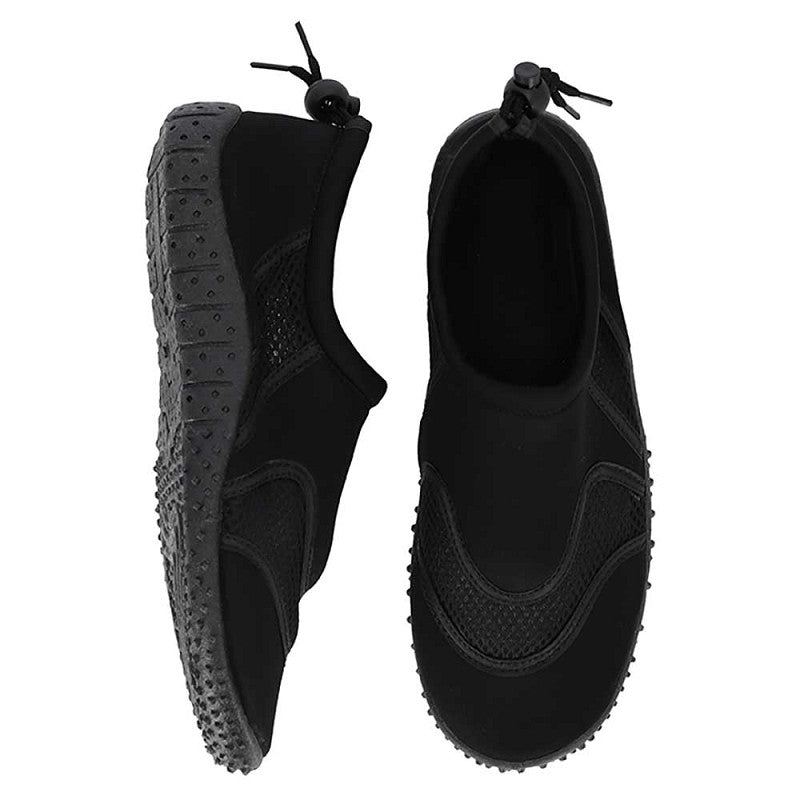 Calçado aquático, com sola antiderrapante, e ajuste no calcanhar. Ideal para usar na praia, piscina e rio.