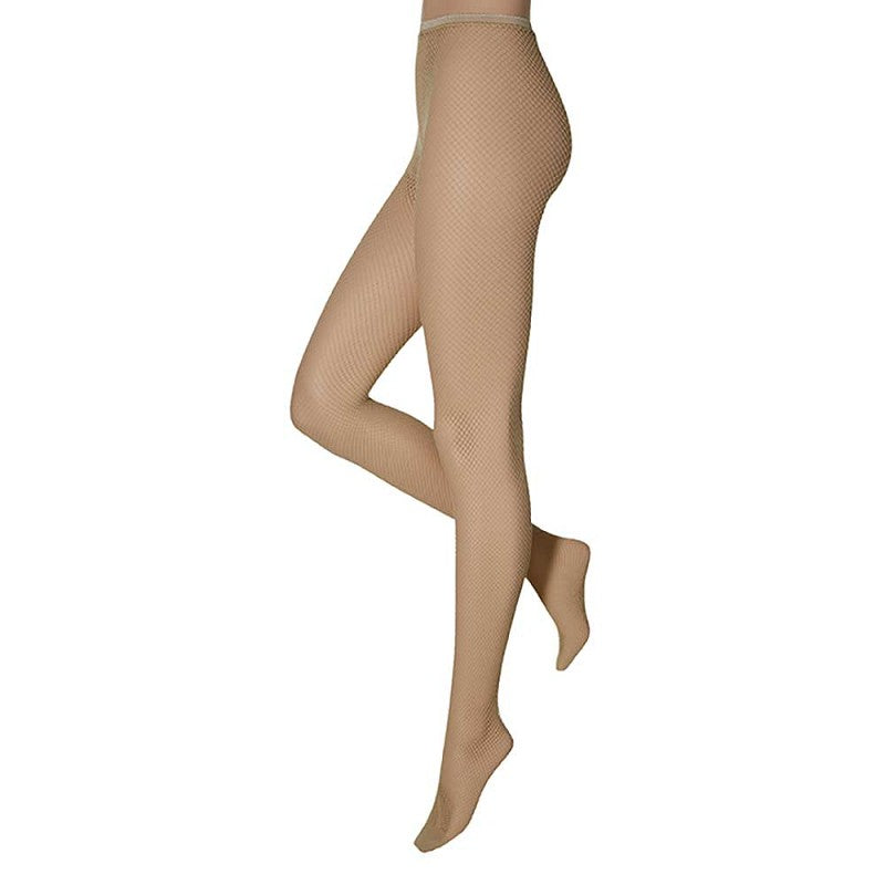 Collants de Rede Cor Beige