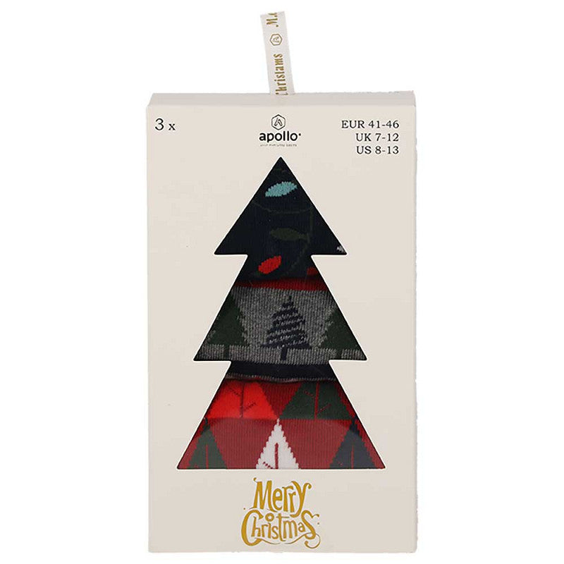 Caja de Regalo con 3 Pares de Calcetines de Navidad para Hombre