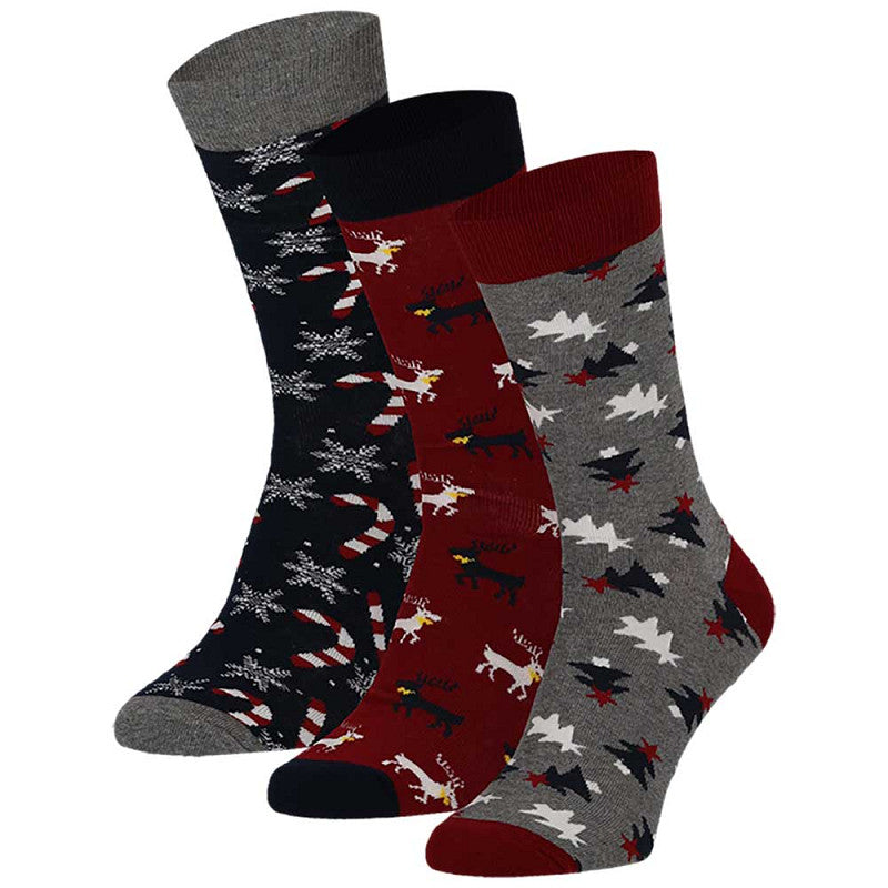 Caja de Regalo con 3 Pares de Calcetines de Navidad para Hombre