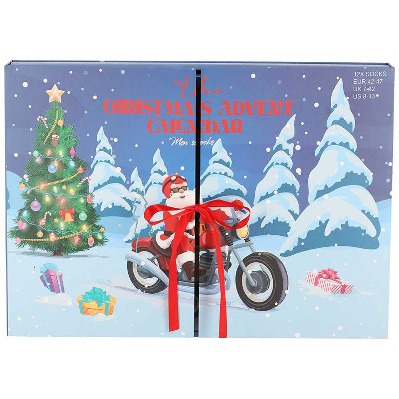 Calendario de Adviento de Navidad para Hombre - Papá Noel (Pack 12 pares)