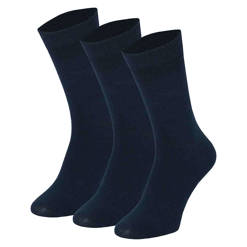 Calcetines “Soft Comfort” • Suaves y Sin Costuras • Algodón • Pack 3 Pares • Marino