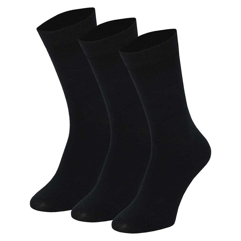 Meias “Soft Comfort” • Suaves e Sem Costuras • Algodão • Pack 3 Pares • Preto