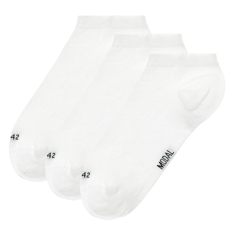 Calcetines “Ever Soft” • Cortos en Modal • Pack 3 Pares • Blanco