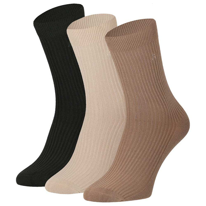 Pack de 3 pares de calcetines de canalé en fibra de bambú