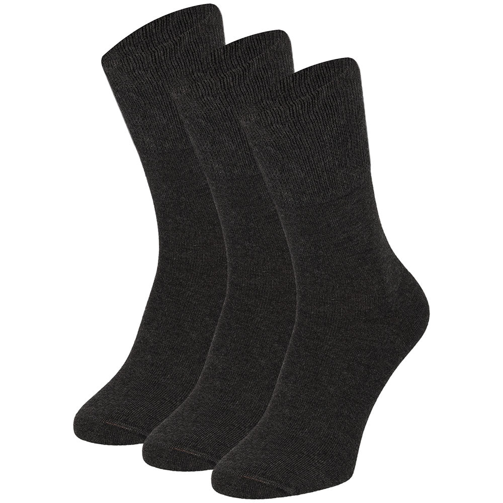 Calcetines “Silk Touch” • Para Diabéticos • Anti-Press • Bambú • Pack 3 • Gris Oscuro