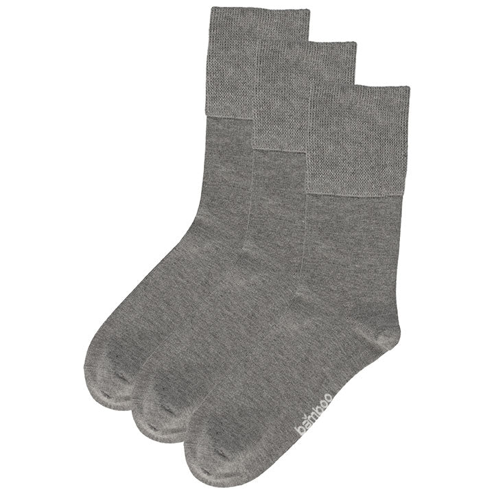 Calcetines “Silk Touch” • Para Diabéticos • Anti-Press • Bambú • Pack 3 • Gris Medio
