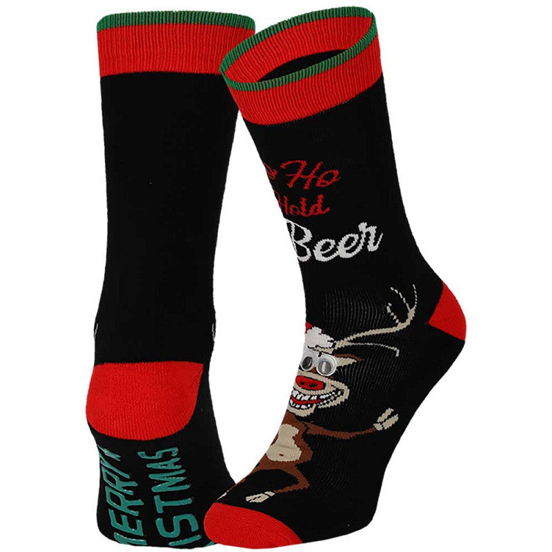 Calcetines de Navidad Antideslizantes para Hombre con Ojos 3D