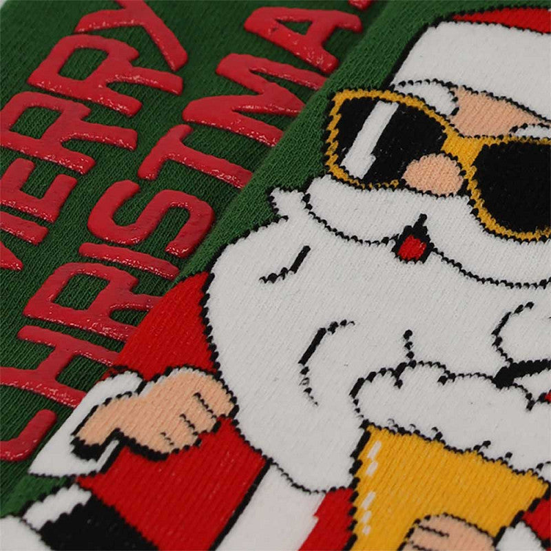 Calcetines de Navidad Antideslizantes para Hombre con Ojos 3D