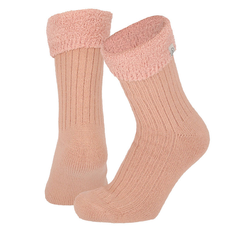 Calcetines de Punto Acanalado con Interior Polar - Rosa