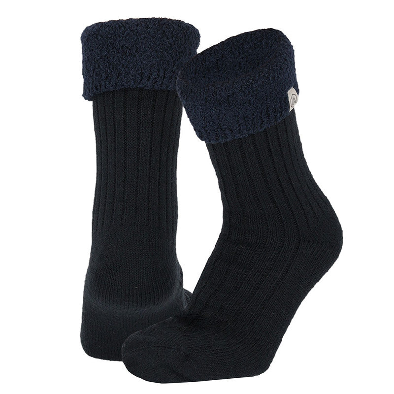 Calcetines de Punto Acanalado con Interior Polar - Azul Marino