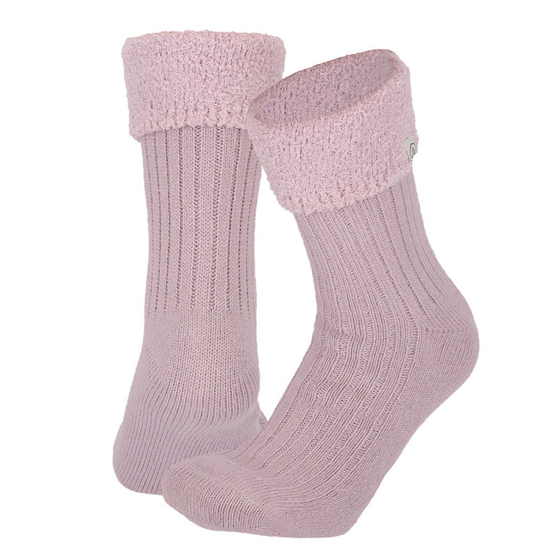 Calcetines de Punto Acanalado con Interior Polar - Lila