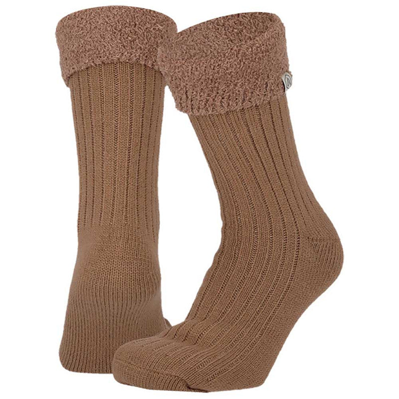 Calcetines de Punto Acanalado con Interior Polar - Marrón