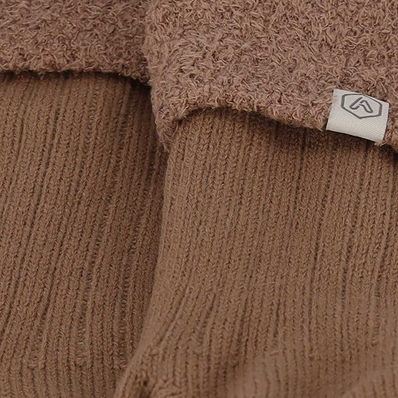 Calcetines de Punto Acanalado con Interior Polar - Marrón