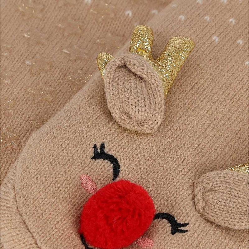 Calcetines Antideslizantes y Calientes de Navidad para Mujer – Reno