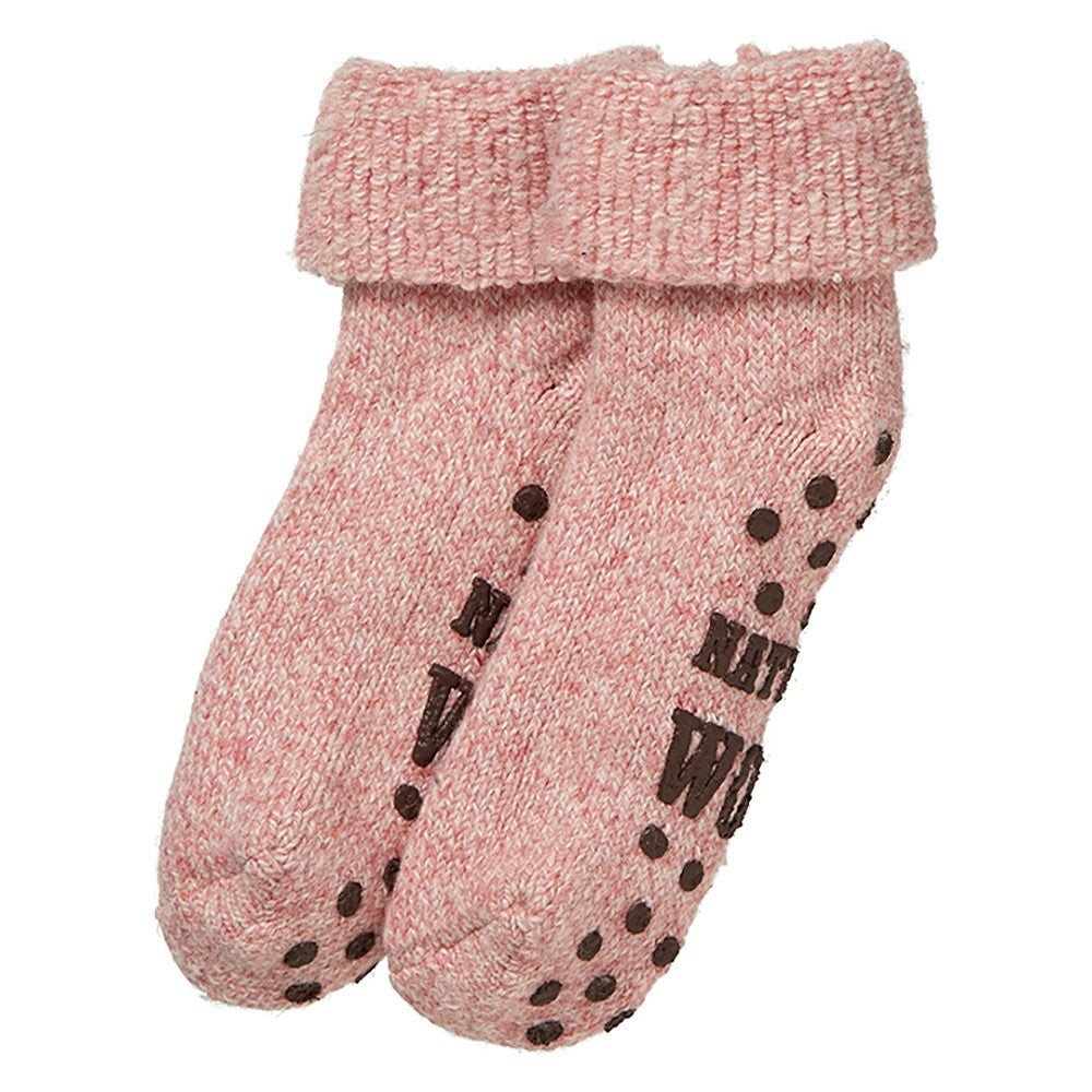 Calcetines Antideslizantes de Lana Cardada Rosa