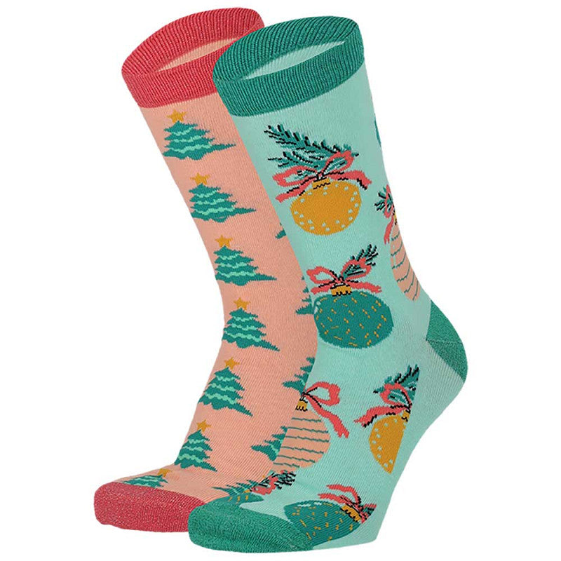 Bola de Navidad con 2 pares de Calcetines para Mujer