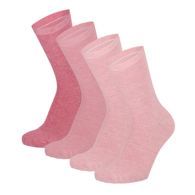 Pack 4 Pares Meias Lisas em BAMBU Criança Multi Rosa