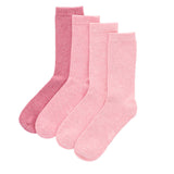 Pack 4 Pares Meias Lisas em BAMBU Criança Multi Rosa