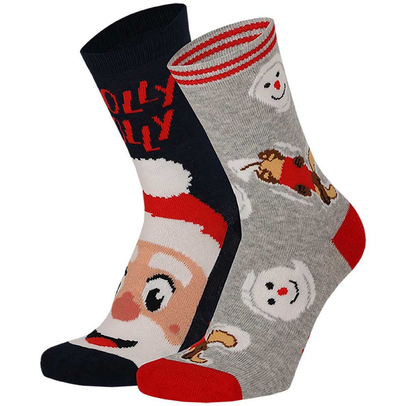 Pack de 2 Pares de Calcetines Divertidos de Navidad para Niños