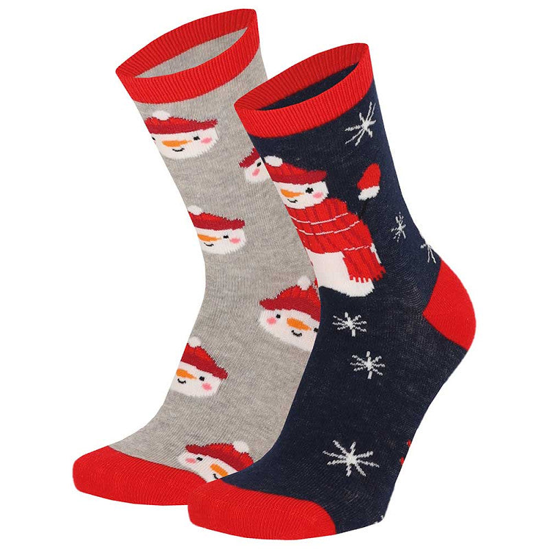 Bola de Navidad con 2 Pares de Calcetines para Niños - Muñeco de Nieve