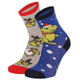 Bola de Navidad con 2 Pares de Calcetines para Niños - Dinosaurio