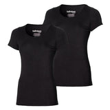 Pack 2 Camisetas Lisas de Fibra de BAMBÚ Negras (Mujer)