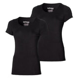 Pack 2 T-Shirts Em Fibra de BAMBU Lisas Preto (Mulher)