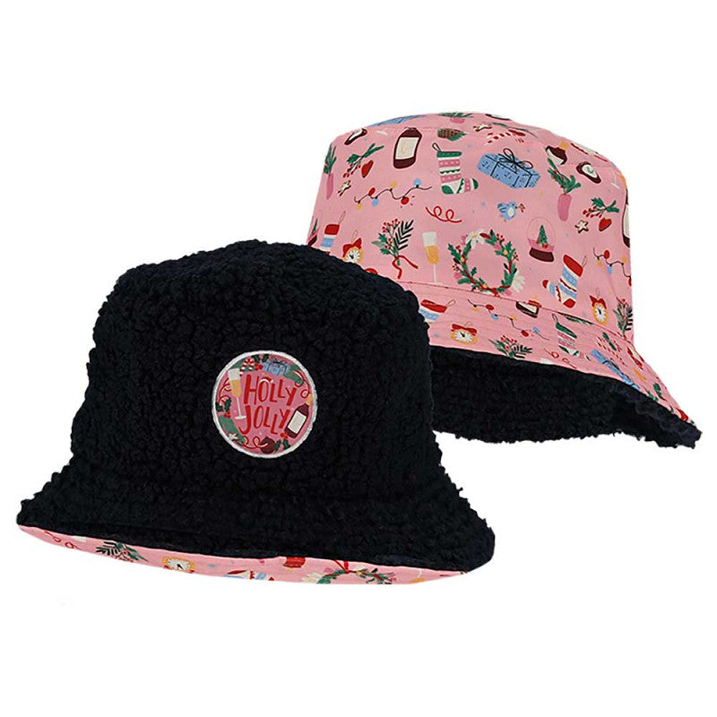 Sombrero Bucket de Navidad reversible