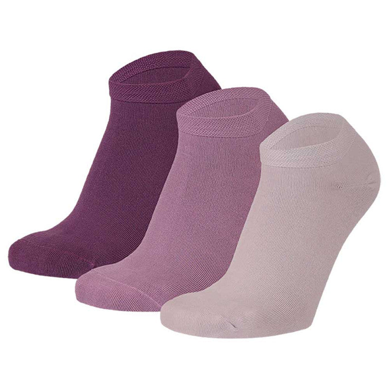 Calcetines Cortos “Silk Touch” ● Suavidad Extrema Bambú ● Pack 3 Pares ● Multi Lila