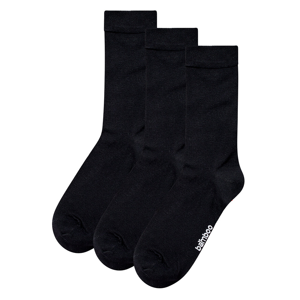 Meias em Bambu "Silk Touch" Suavidade Extrema • Pack 3 Pares • Preto
