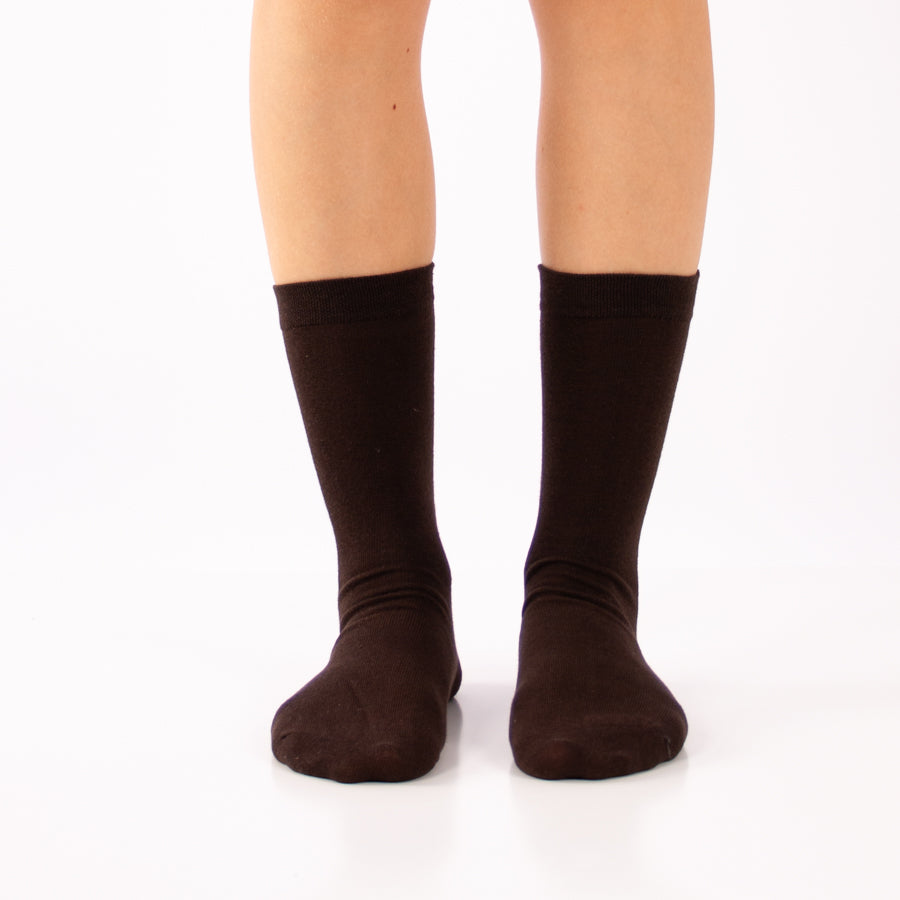 Meias “Soft Comfort” • Suaves e Sem Costuras • Algodão • Pack 3 Pares • Castanho