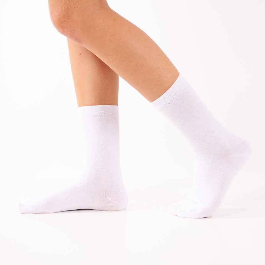 Meias “Soft Comfort” • Suaves e Sem Costuras • Algodão • Pack 3 Pares • Branco