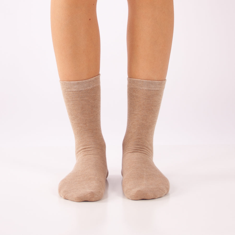 Calcetines “Soft Comfort” • Suaves y Sin Costuras • Algodón • Pack 3 Pares • Beige
