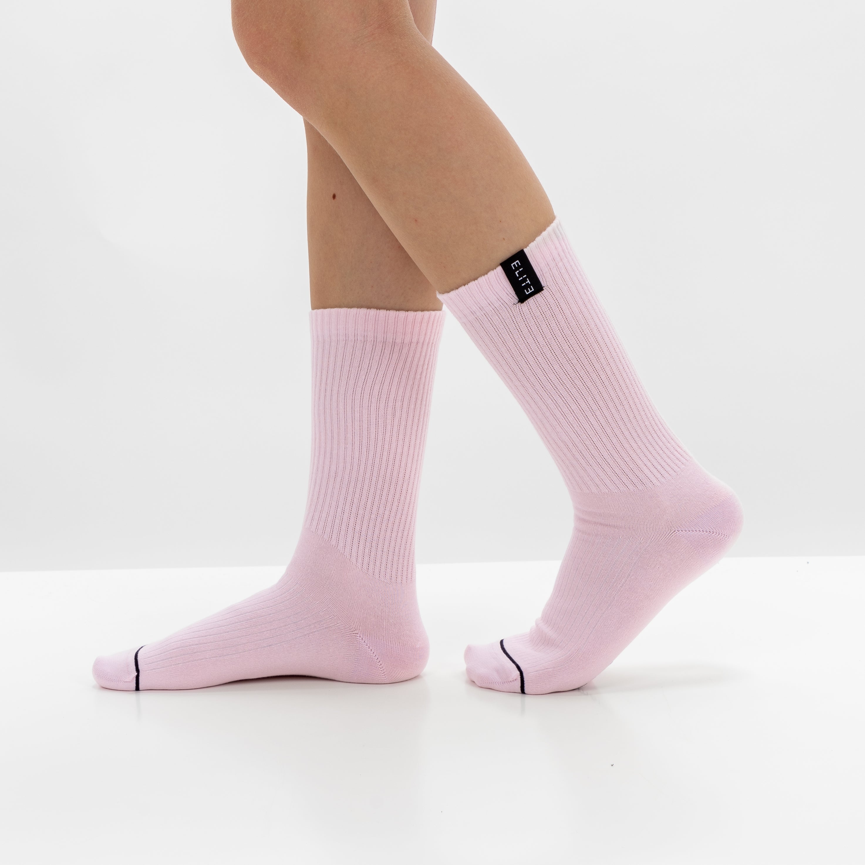 Meias “Elite Crew” • Conforto e Resistência • Algodão Superior • Pack 2 Pares • Rosa