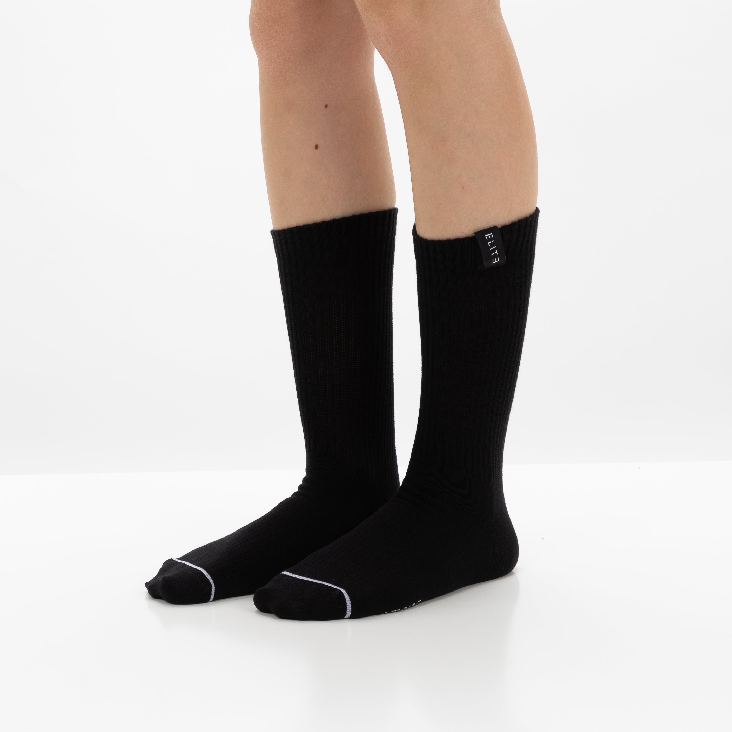 Calcetines “Elite Crew” • Comodidad y Resistencia • Algodón Superior • Pack 2 Pares • Negro