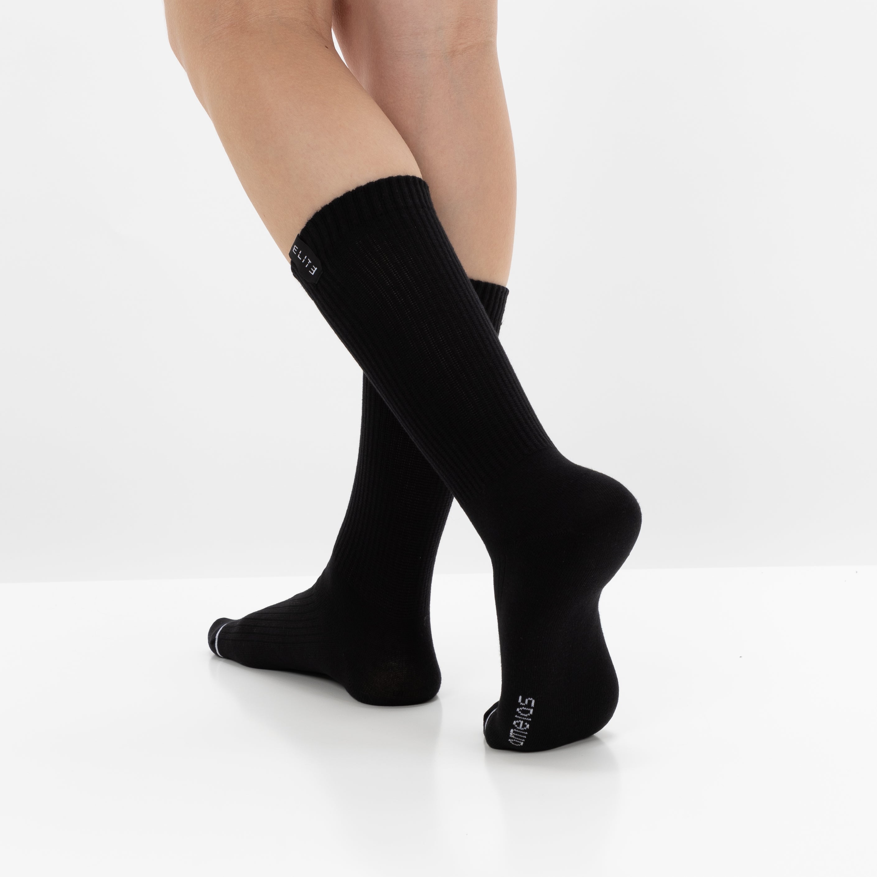 Calcetines “Elite Crew” • Comodidad y Resistencia • Algodón Superior • Pack 2 Pares • Negro