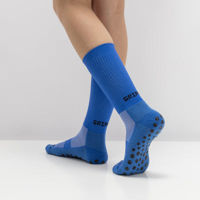 Meias Grip Pro • Antiderrapantes • Pack 2 Pares • Azul