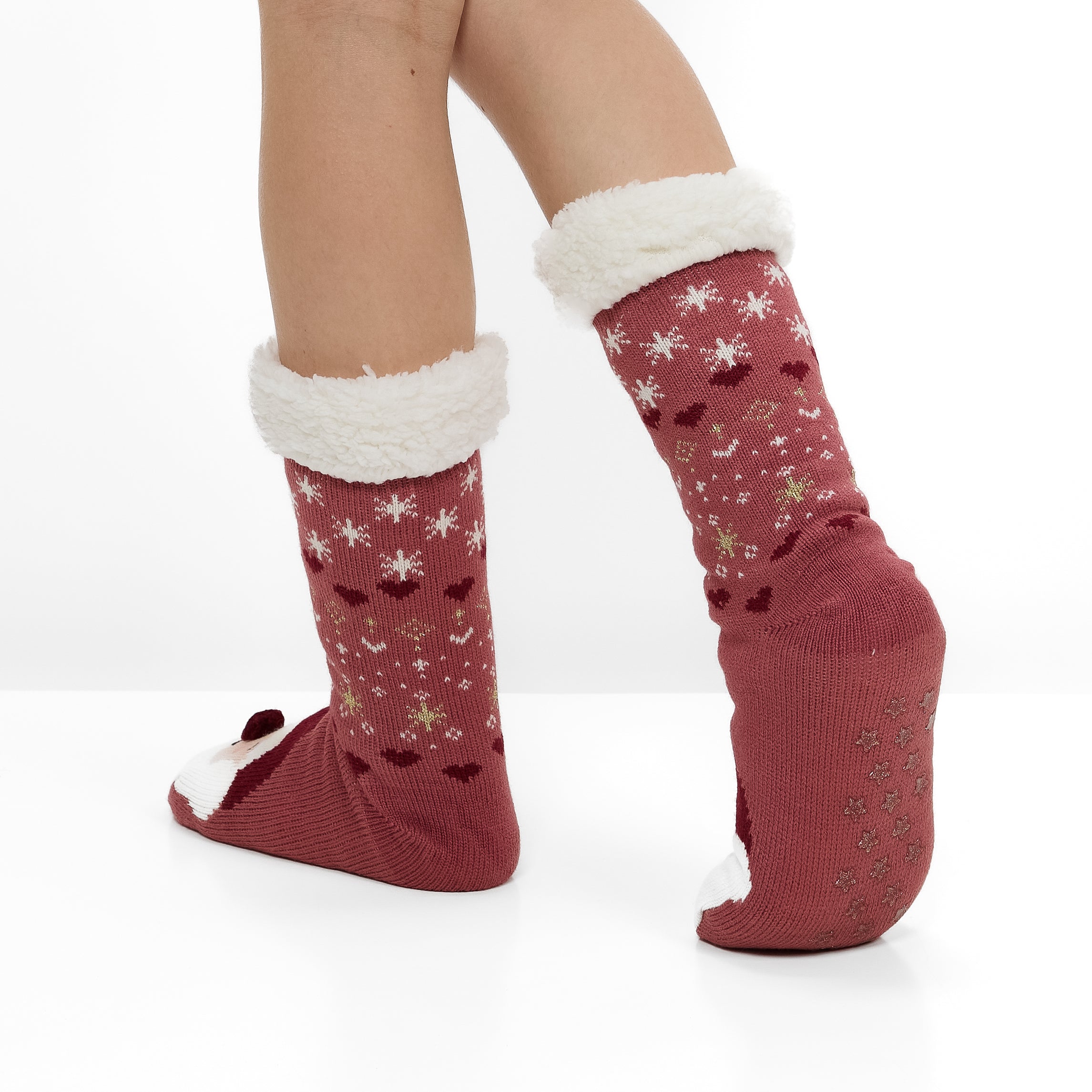 Calcetines Antideslizantes y Calientes de Navidad para Mujer – Papá Noel