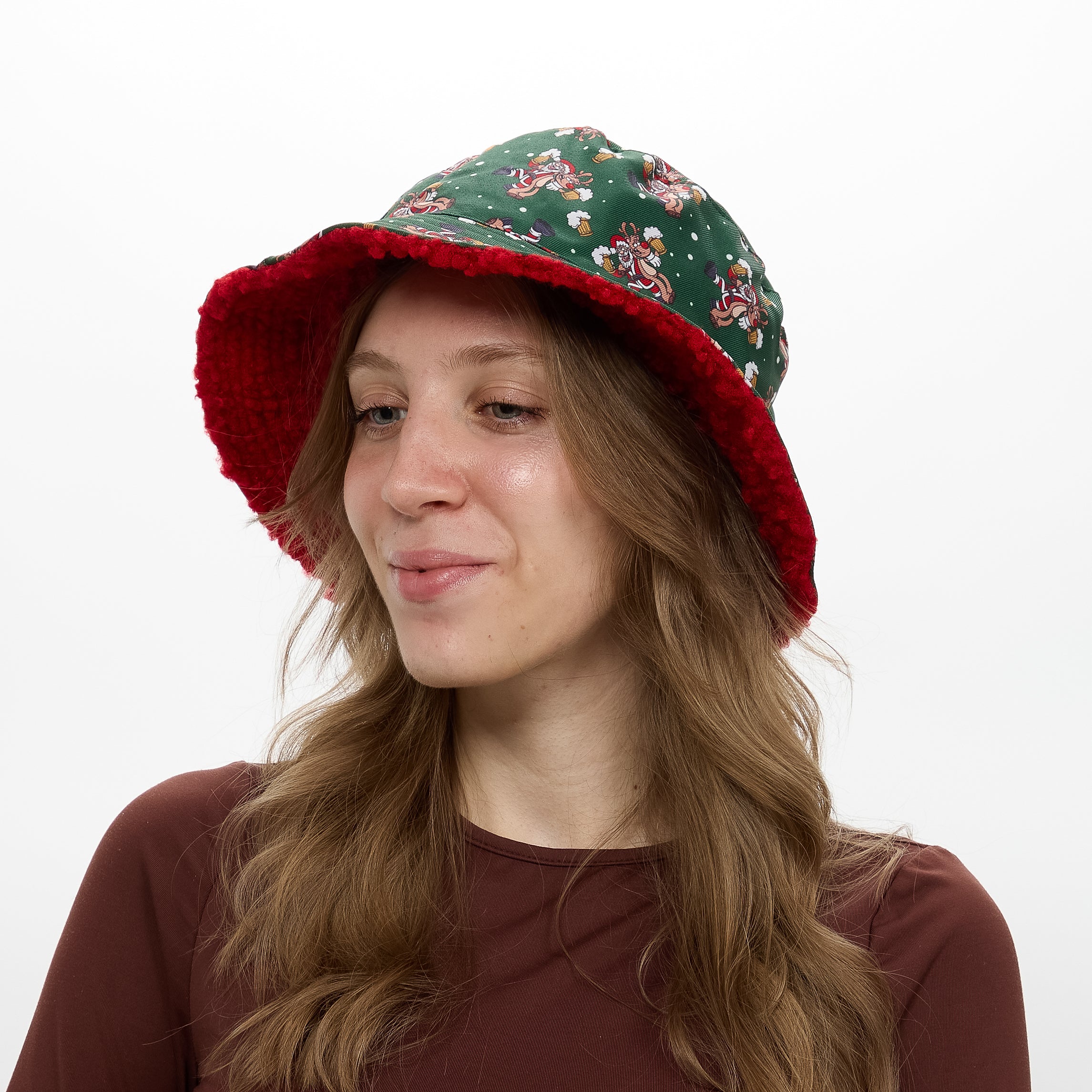 Sombrero Bucket de Navidad reversible