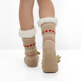 Calcetines Antideslizantes y Calientes de Navidad para Mujer – Reno