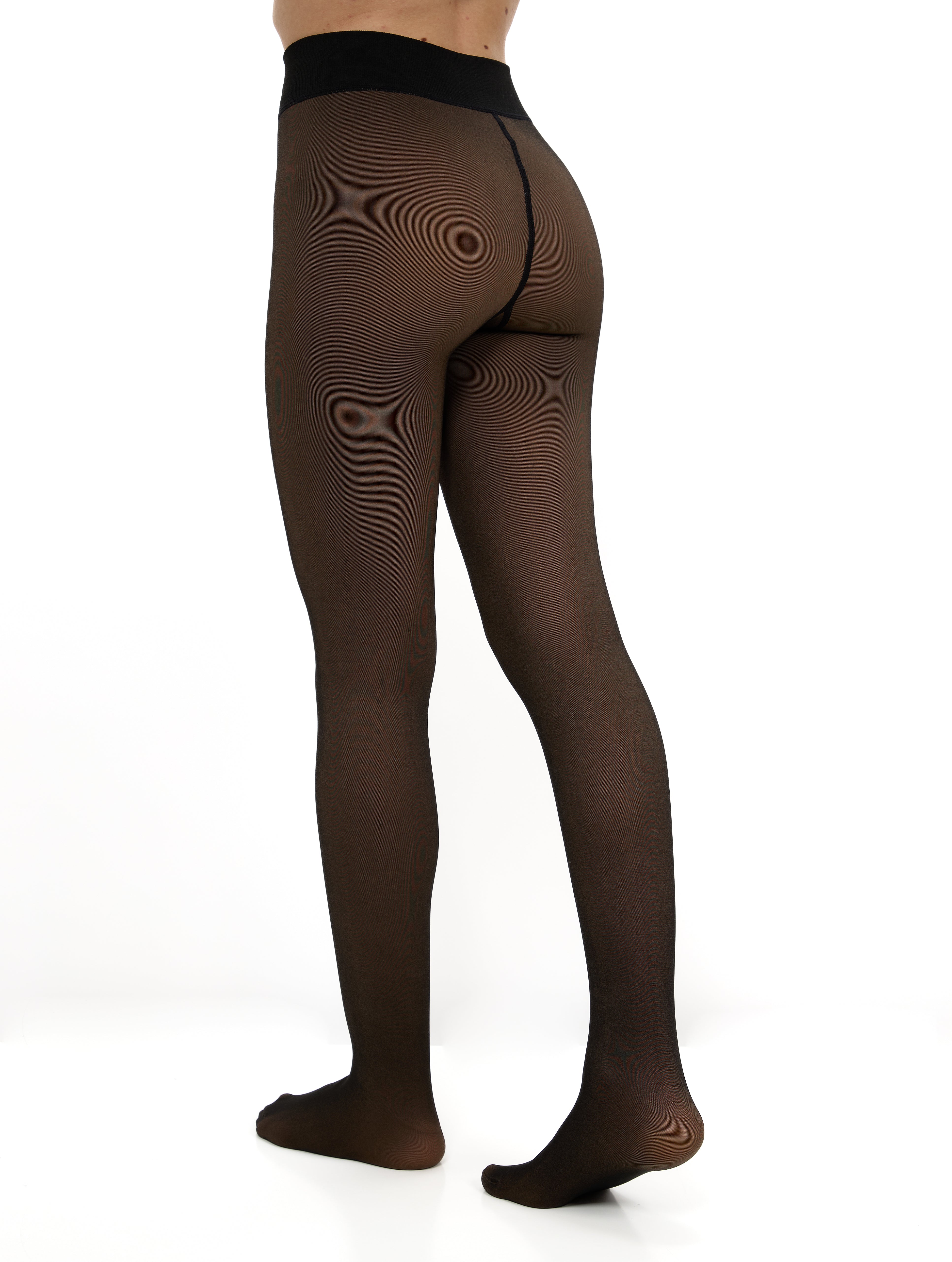 Collants Térmicos com Efeito Transparente - Castanho