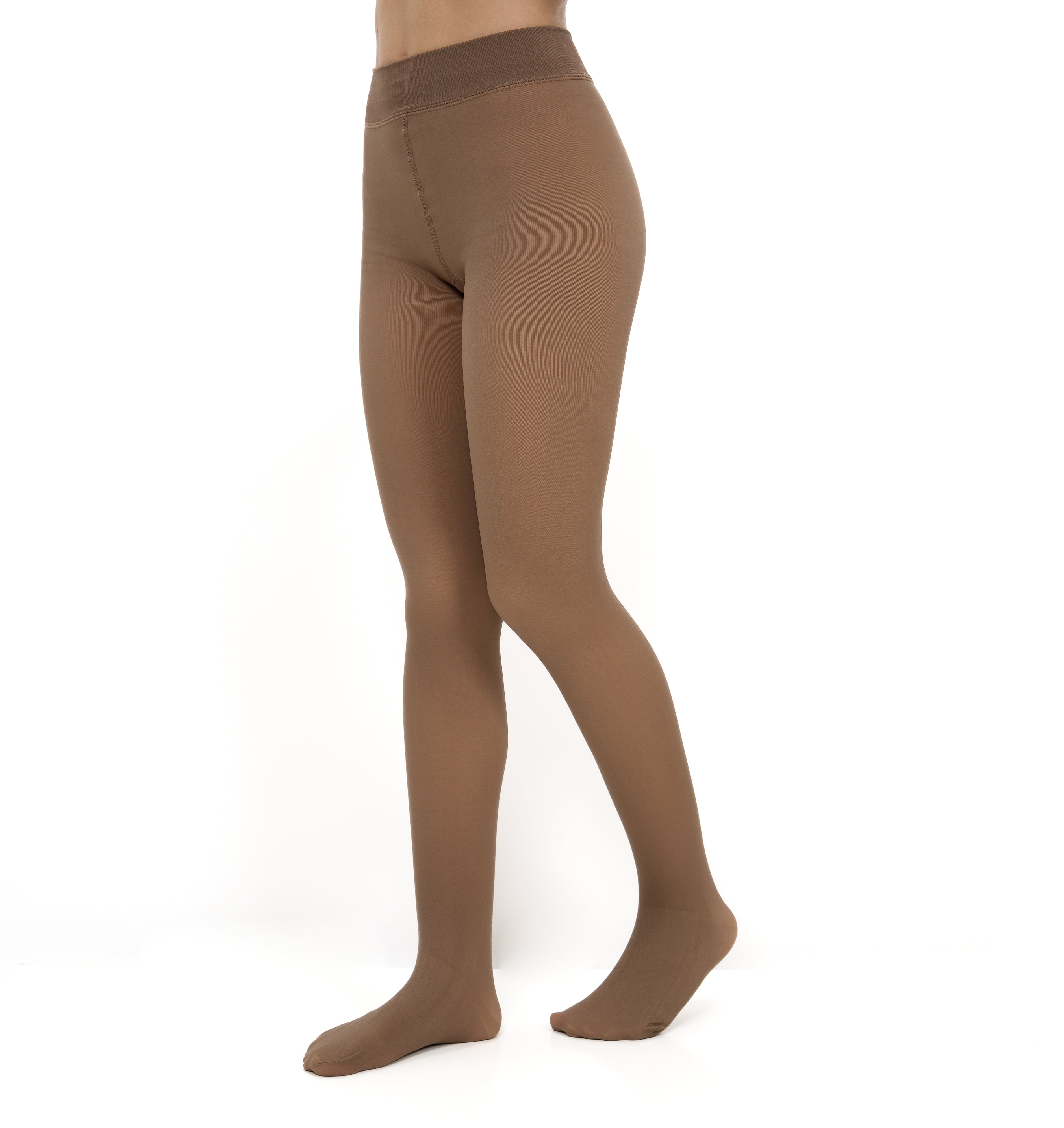 Collants Térmicos com Efeito Transparente - Bege