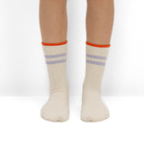 Pack de 2 Pares de Calcetines de Punto Acanalado con Rayas Lila
