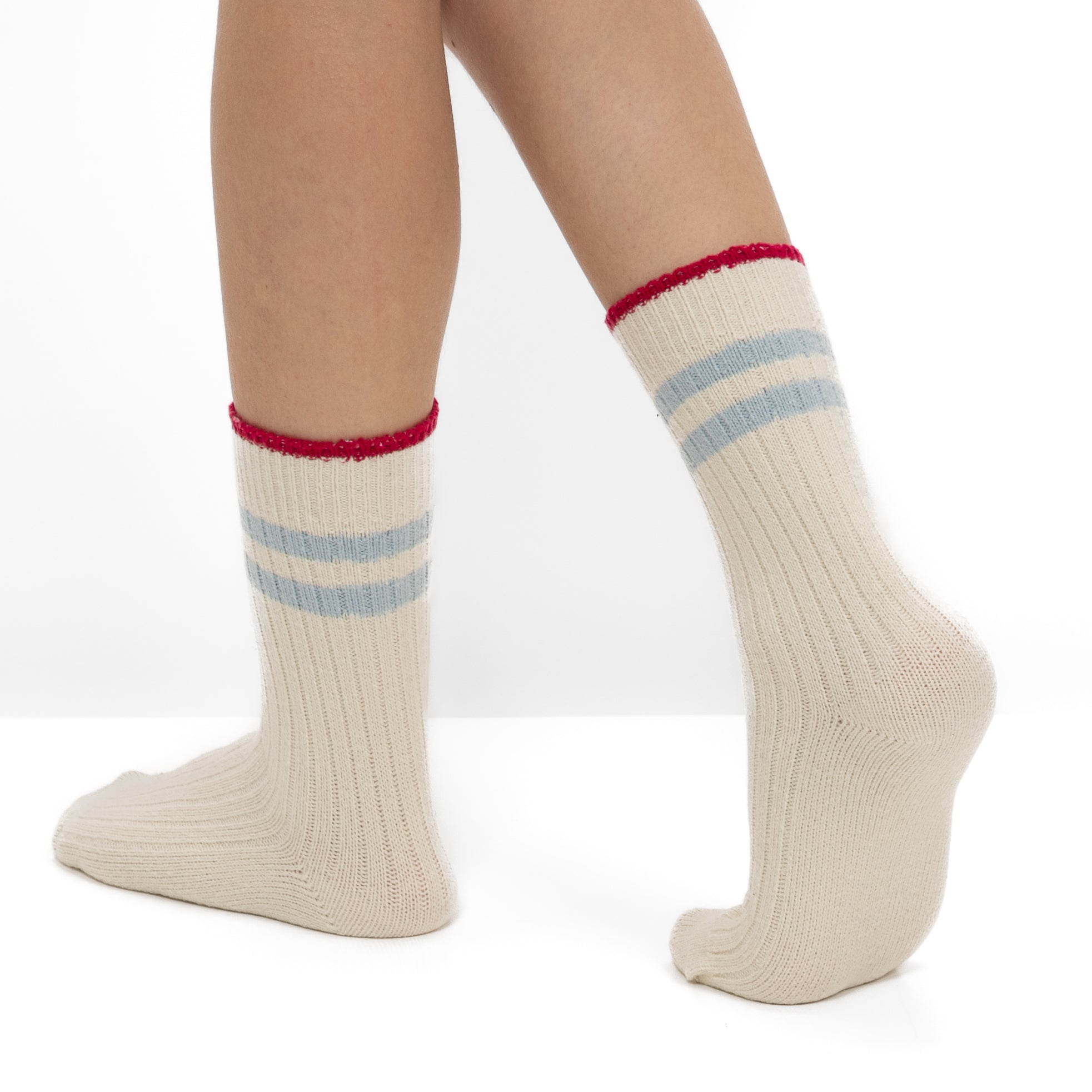 Pack de 2 Pares de Calcetines de Punto Acanalado con Rayas Azules