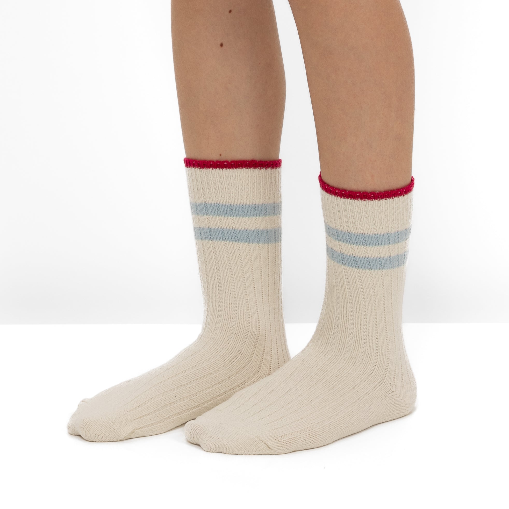 Pack de 2 Pares de Calcetines de Punto Acanalado con Rayas Azules
