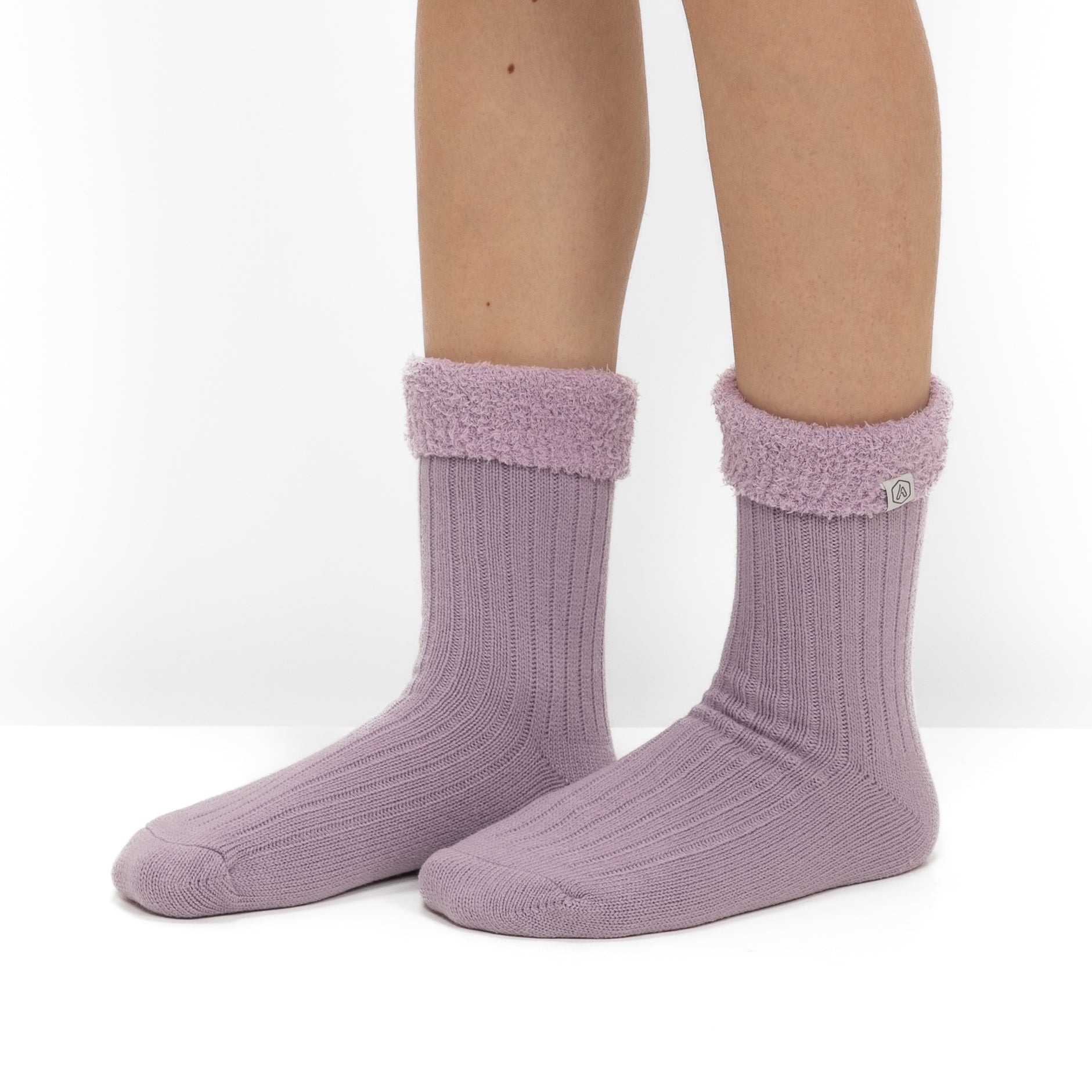 Calcetines de Punto Acanalado con Interior Polar - Lila
