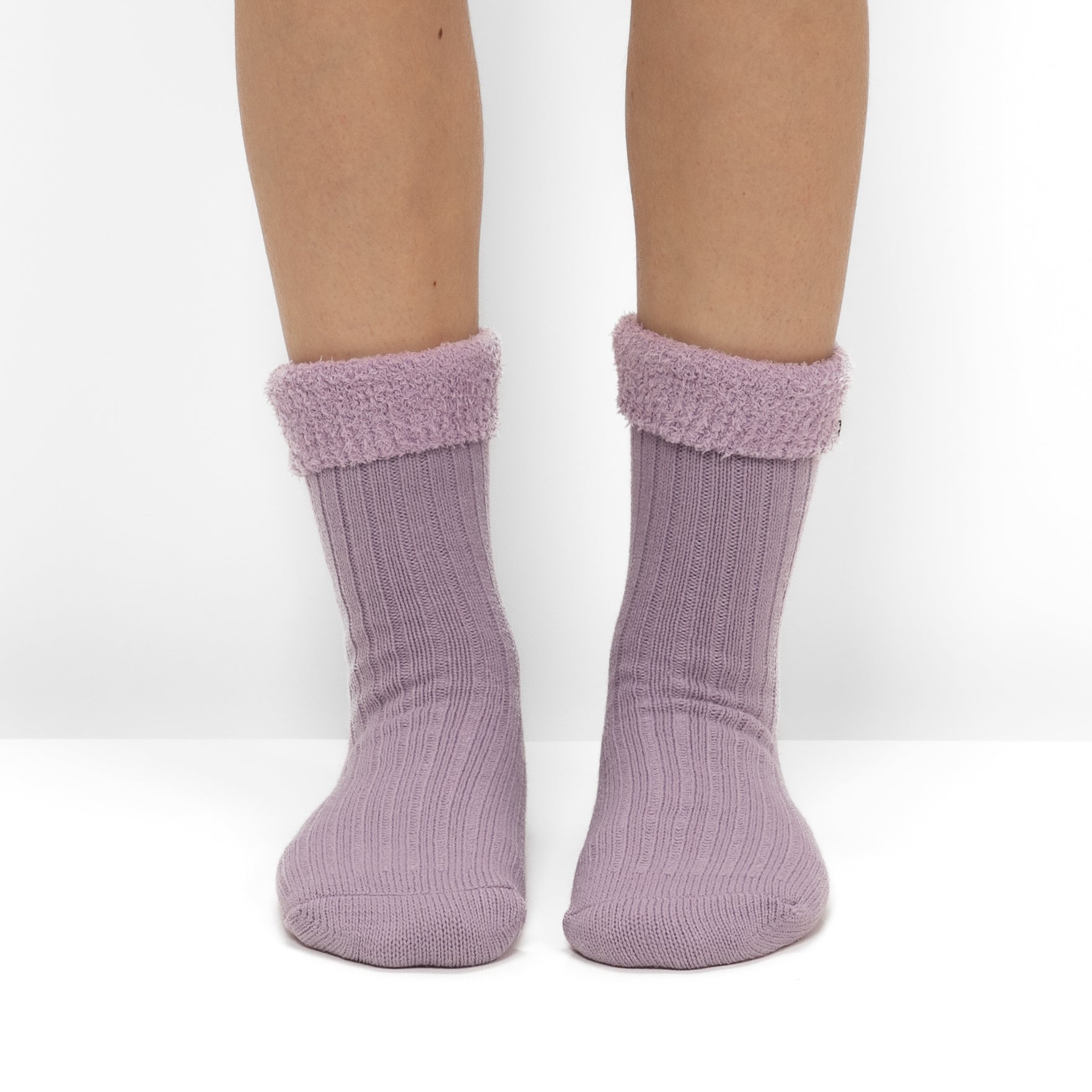 Calcetines de Punto Acanalado con Interior Polar - Lila