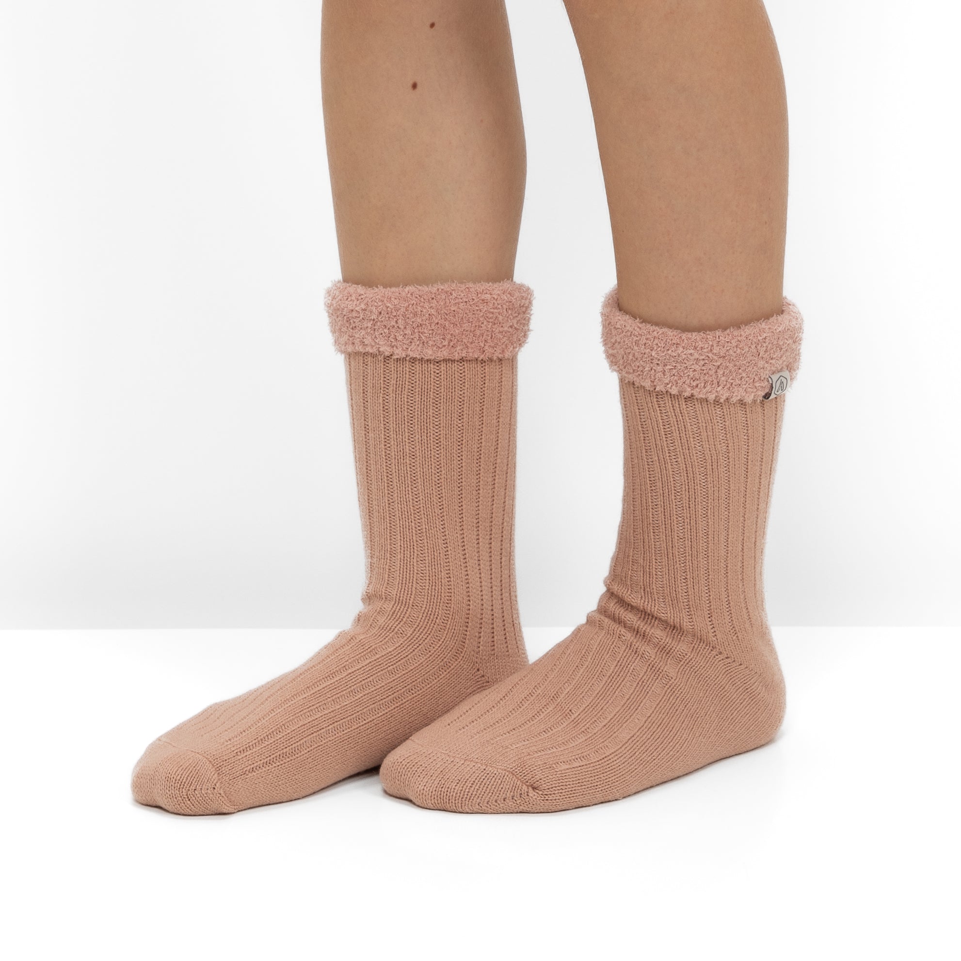 Calcetines de Punto Acanalado con Interior Polar - Rosa